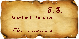 Bethlendi Bettina névjegykártya