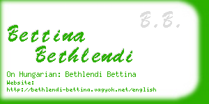 bettina bethlendi business card